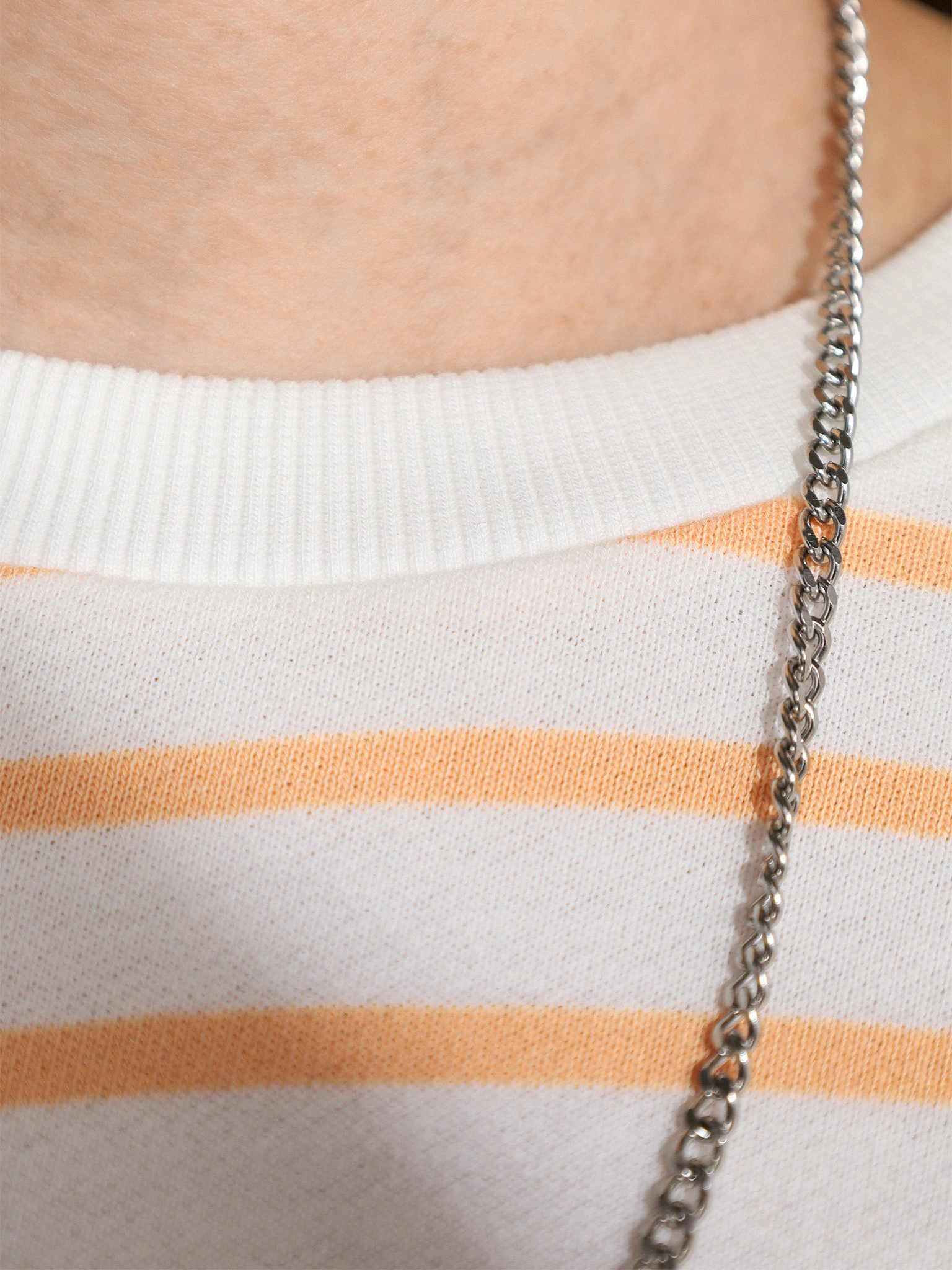 Толстовка светло-оранжевого цвета в полоску из хлопка